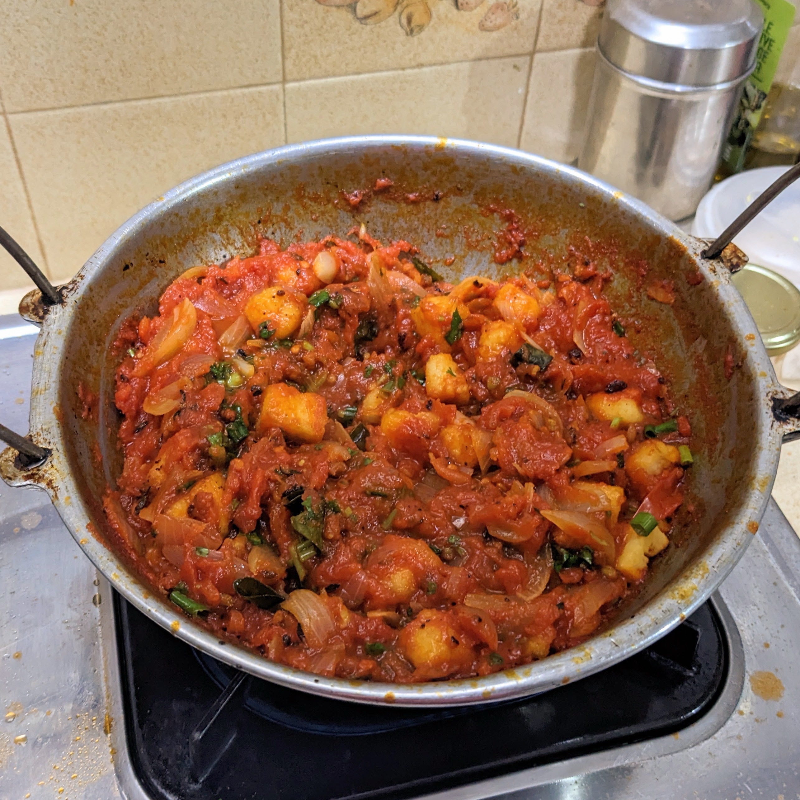 Homemade rougaille paneer